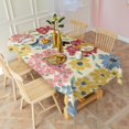 thumbnail image 5 of Pioneer Flower Floral Print Pattern Rectangle Tablecloth 60"x120",Waterproof Polyester Rectangle Table Cloth, Wipeable Spillproof Polyester Tablecloth for Dining, Camping, Indoor and Outdoor, 5 of 6