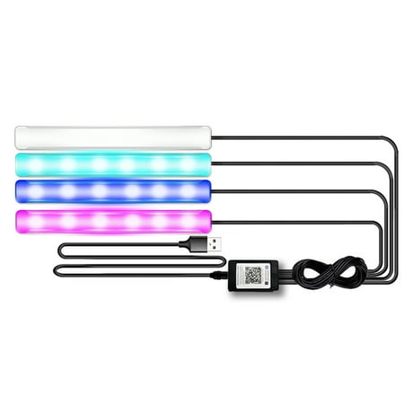 

Andoer Interior Lights for Car App Control Car 4 Bars RGB Illusion Music Rhythm Car Ambient