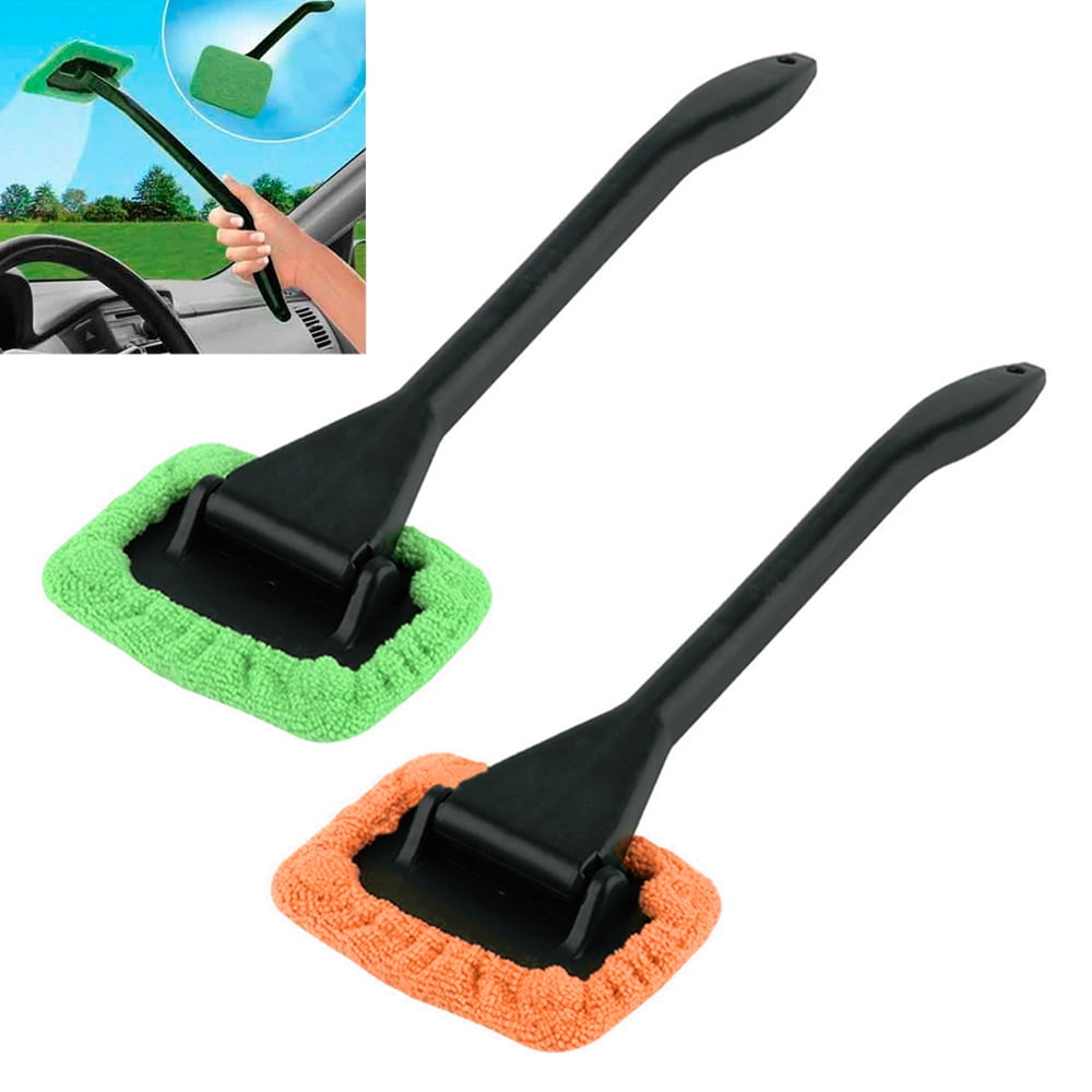 Windshield Cleaning Wand Tool with Detachable Handle Auto Window Cleaner Kit Set Petutu Car Window Cleaner 6 Reusable Microfiber Pads 2PCS Bottles and 2PS Towels for Auto Interior Windshield Wiper 