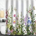 thumbnail image 2 of AUQ Shower Curtains Stylish Design Long Shower Curtain Comfortable Touch Waterproof Curtain Hem Design Shower Curtain with Hooks,Style2, 2 of 4