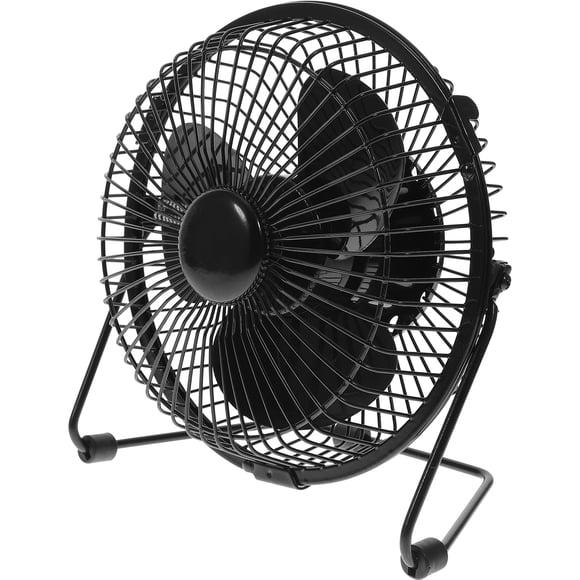 FELTECHELECTR Mini ventilador de escritorio con reloj LED USB, portátil, de metal, con pantalla de temperatura en tiempo real, para el hogar y la oficina.