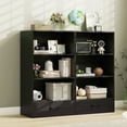 thumbnail image 5 of Costway 42'' Tall 4-tier Storage Shelf Wood Bookcase with Drawer Home Organizer Display Rack Black, 5 of 9