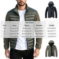 thumbnail image 2 of Iyufng Men's Mock Neck Spliced Puffer Jackets Detachable Hood Long Sleeves Zip Up Outerwear, 2 of 9