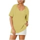 thumbnail image 4 of mfyjkho Tops Elegantes Para Mujer, Camiseta/Camiseta Informal De Manga Corta Con Cuello En V Y Cordón Con Bolsillo Y Color Liso Para Mujer Tops Para Hacer Ejercicio M, 4 of 6
