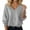 Grey, variant on V Neck Oversized Sweaters for Women Long Sleeve Warm Knitted Loose Fit Casual Pullover Trendy Comfort Tops White M
