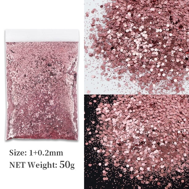 Lentejuelas hexagonales mezcladas doradas para decoración de uñas, brillo grueso brillante para decoración de escamas de resina para Gel UV, accesorios de suministros para uñas, 50g
