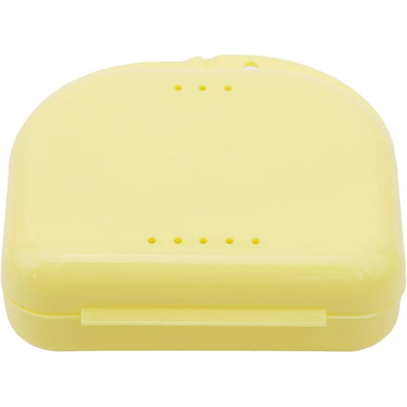 1 Pieces Retainer Case Mouth Guard Case Orthodontic Denture Storage Container Carabiner Hook Air Vent Holes Dental Teeth Retainer Box