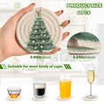 thumbnail image 2 of 6 Pcs Drink Coasters with Holder 3.94in Woven Coasters for Drinks Green Christmas Tree with Baubles Coaster Set for Protection Table, 2 of 7