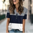 thumbnail image 2 of NAMTYQX Trendy Tops for Women 2025 Short Sleeve Crewneck Womens T Shirts Loose Cute Summer Tops for Women Dark Blue Size 2XL, 2 of 5
