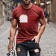 thumbnail image 4 of Mens Casual Manga Corta Botón Abajo Camisetas Estados Unidos Bandera Impresión Cuello Redondo Suéter Camiseta, Poliéster Casual Uso Diario para Hombres, 4 of 5
