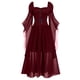 thumbnail image 1 of Womens Halloween Costumes 2024 Cosplay Gothic Dresses Women Casual Plus Size Cold Shoulder Dress Solid Color Lace Butterfly Sleeve Halloween Gothic Dress, 1 of 4