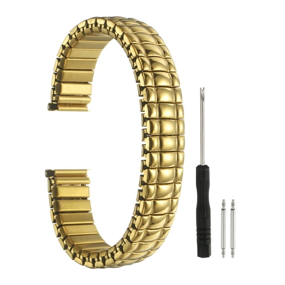 Uxcell Expansion Watch Bands 14mm Stainless Steel Stretch Watch Straps, Yellow