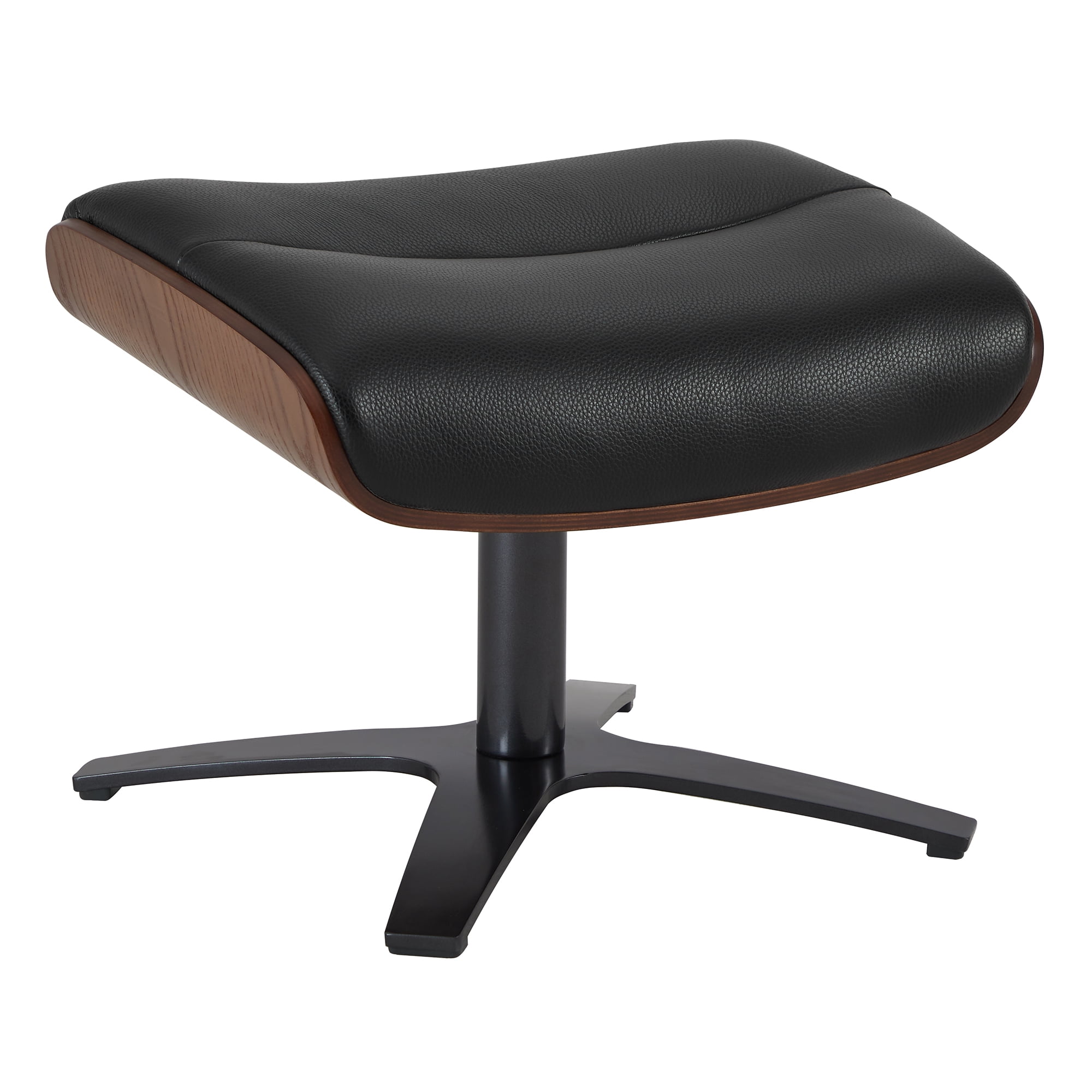 CHITA Swivel Recliner Chair with Ottoman Set & Adjustable Headrest, Leather Lounge Accent Arm Chairs for Living Room Bedroom, Black