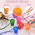 thumbnail image 3 of Uxcell 2 Pcs Shot Glass Necklaces, 2 oz Shot Cups on Beaded Necklace, Plastic Glass Cups Bead Chain Striped for Party, Orange, 3 of 7