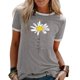 thumbnail image 3 of Camiseta de Mujer Cuello Redondo Manga Corta Cómoda Camiseta Transpirable para Fiesta Oficina Gris Claro M, 3 of 5