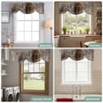 thumbnail image 6 of Tie Up Valances for Windows, Brown Adjustable Valance Curtains Window Treatment for Living Room, Retro Oil Painting Modern Abstract Art Aesthetics Rod Pocket Kitchen Curtains & Drapes 42x12 Inch, 6 of 9