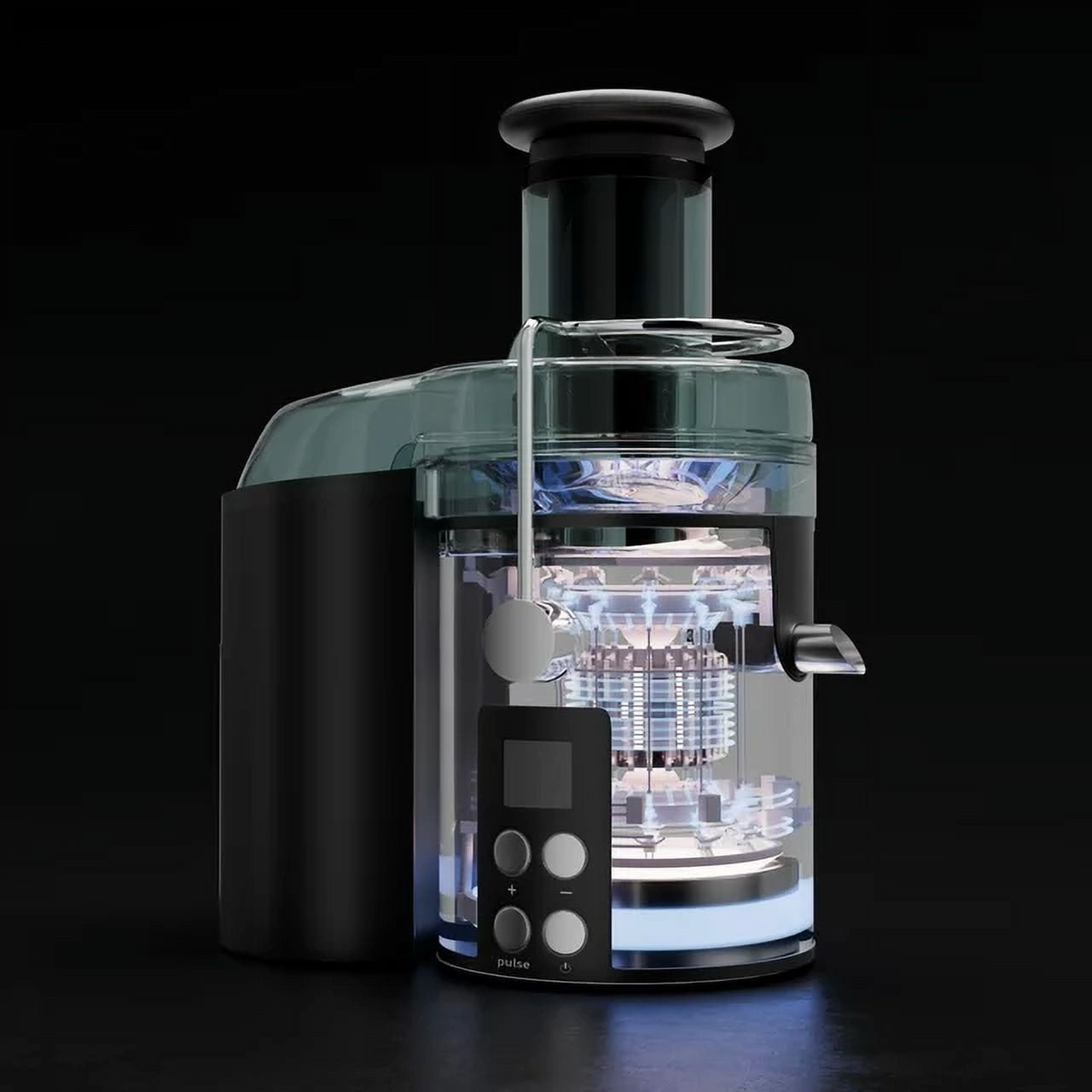 Hilax Centrifugal Juicer Machine,1100W Juicer Maker with Wide Mouth 3” Feed Chute and LCD Monitor ,5-Speed Juice Processor for Fruit and Vegetable,Easy to Clean with Brush,BPA-Free,Black