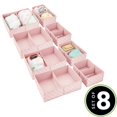 thumbnail image 2 of mDesign Fabric Nursery Divided Drawer Storage Bin, 4 Pack, Pink/White Polka Dot, 2 of 9
