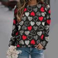 thumbnail image 1 of ICHUANYI Liquidación Mujeres Manga Larga Casual Día de San Valentín Impresión Cuello Redondo Sudadera Cuello Redondo Jersey Túnica Tops ICHUANYI WER202308243932, 1 of 5