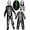 White, variant on Kids Boys Halloween Skeleton Costume Glowing in The Dark with Mask Gloves Fancy Dress Outfit Green 4-12 Years