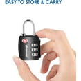 thumbnail image 2 of 2 Pack TSA Approved Travel Luggage Locks, Combination Lock Alloy Body, Metal Keyless 3-Digit Padlocks, TSA Accepted Compatible Padlock for Gym Locker, Golf Bag Case, Backpack, Black-by GIVERARE, 2 of 8