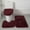 Wine #3, variant on Super Soft Non Slip Bathroom Carpet Set | 3-Piece Absorbent Bath Mat & Bathtub Mat | Modern Khaki Polyester | Machine Washable