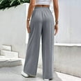 thumbnail image 4 of JGGSPWM Women's Elastic Waist Wide Leg Pants with Pockets Casual Comfort Trousers Gray L, 4 of 8
