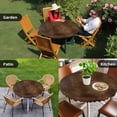 thumbnail image 4 of Retro Wooden Board Round Tablecloth for 36-44 Inch Tables,Fitted Table Cover with Elastic Edge,Western Country Farmhouse Brown Wood Waterproof Outdoor Table Cloth Protector for Patio Garden Dinner, 4 of 9