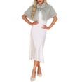 thumbnail image 2 of INSPIRE CHIC Faux Fur Shawl for Women's Wedding Collared Cape for Bridal Bridesmaids Gown Evening Jackets XS White Grey, 2 of 6