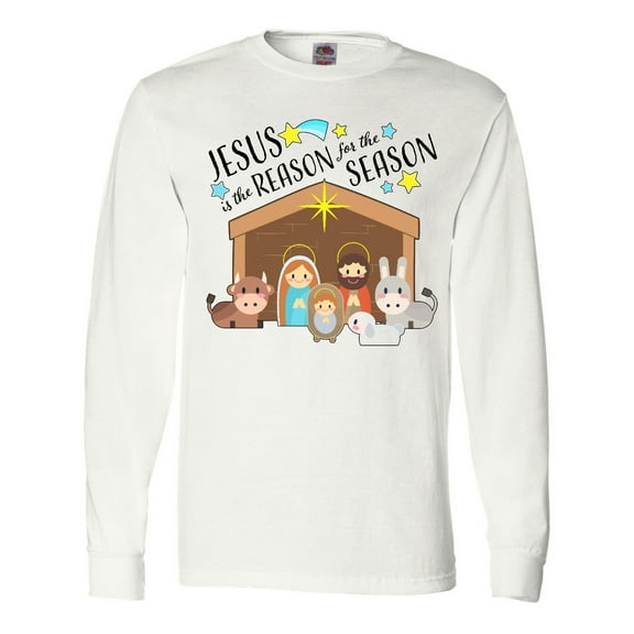 Inktastic Jesus is the Reason for the Season Christmas Nativity Long Sleeve T-Shirt