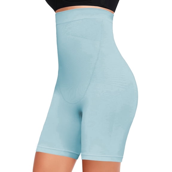 Firvespy Women's Tummy Control Butt Lifting Shapewear Shorts High Waist, Blue Small