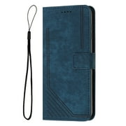 Mantto for Samsung Galaxy A06 Wallet Case for Women Men,Durable PU Leather Shockproof Magnetic Clasp Folio Credit Card Slots Flip Kickstand Slim Phone Case with Wrist Strap,Blue