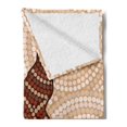 thumbnail image 2 of Tropical Animals Soft Flannel Fleece Throw Blanket, Aboriginal Kangaroo Motif Cream Toned Circling Dot Design, Cozy Plush for Indoor and Outdoor Use, 50" x 70", Peach Brown Redwood, by Ambesonne, 2 of 5