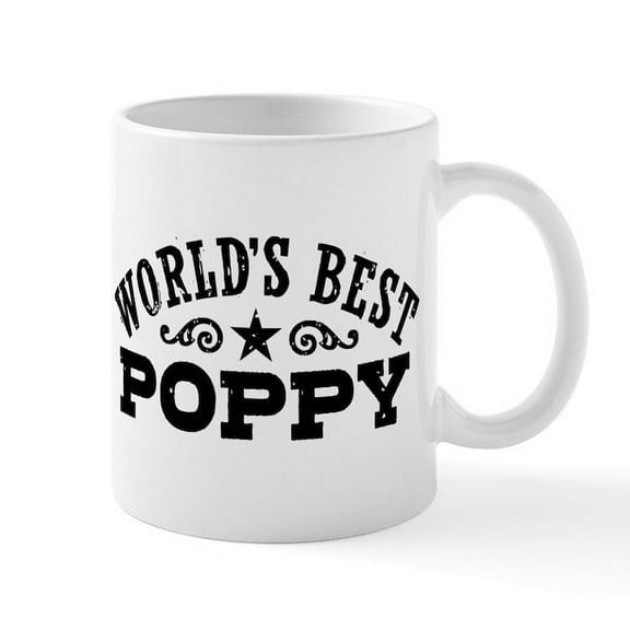 CafePress - World's Best Poppy Mug - 11 oz Ceramic Mug - Novelty Coffee Tea Cup