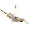 thumbnail image 3 of Narwhal Unicorn Whale Wrapped in Lights Christmas Tree Ornament, 3 of 7