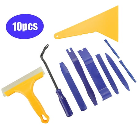 TSV 10PCS Auto Trim Removal Tool Set with Fastener Removers, Auto Clip Panel Door Audio Trim Removal Pry Tools Set - Strong Nylon Door Panel Tool