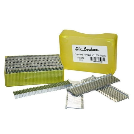 Concrete Vibration Air CN10AL 14 Gauge Concrete T-Nails for Concrete Nailers 1 Inch Smooth Shank (2 Packs of 1000), 1