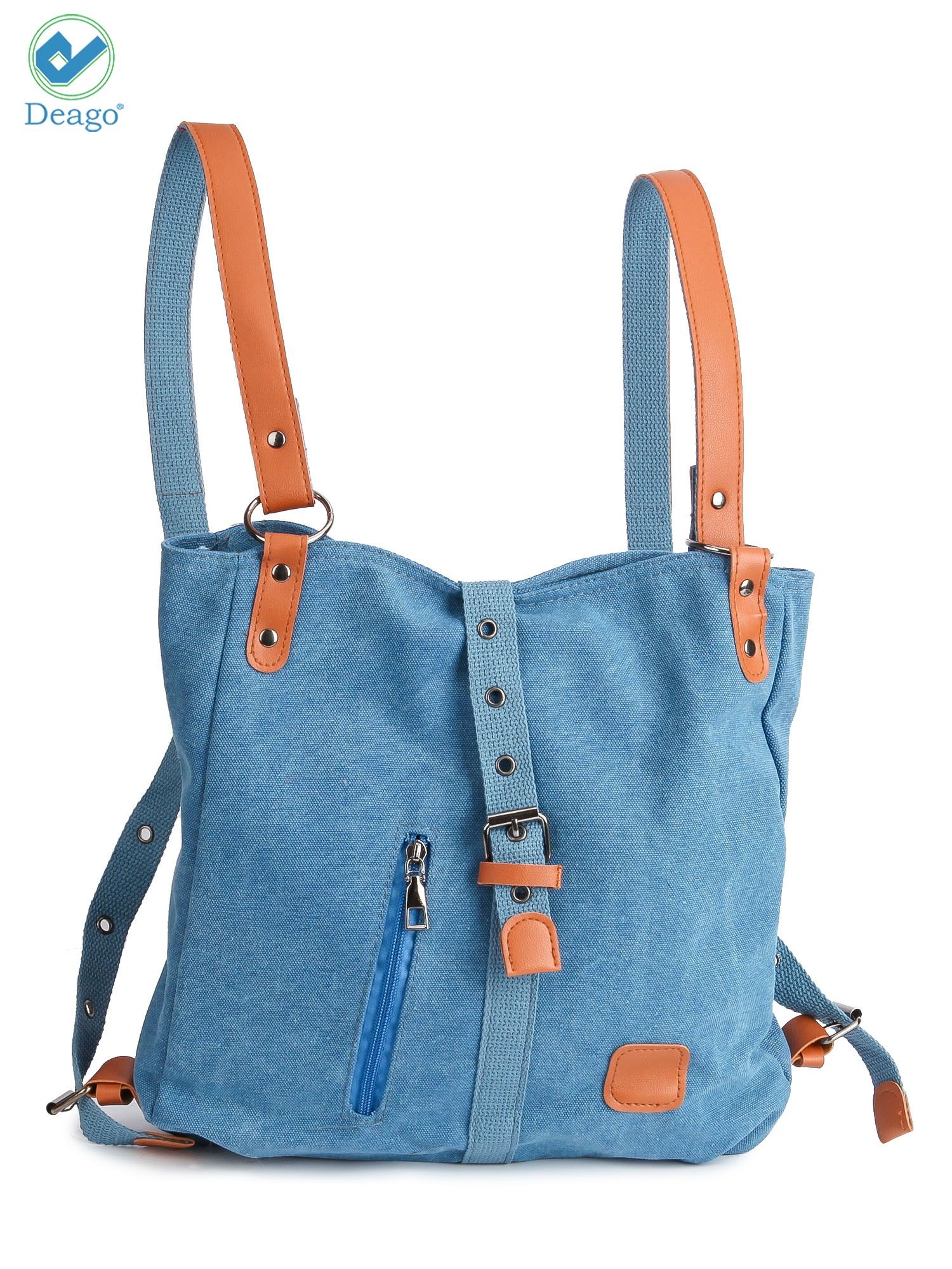 Deago Purse Handbag for Women Canvas Tote Bag Casual Shoulder Bag School Bag Rucksack Convertible Backpack (Blue) - image 3 of 10