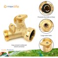 thumbnail image 2 of 3/4" Solid Brass Double Two Way Tap Garden Connector Adaptor Hose Splitter - New, 2 of 5