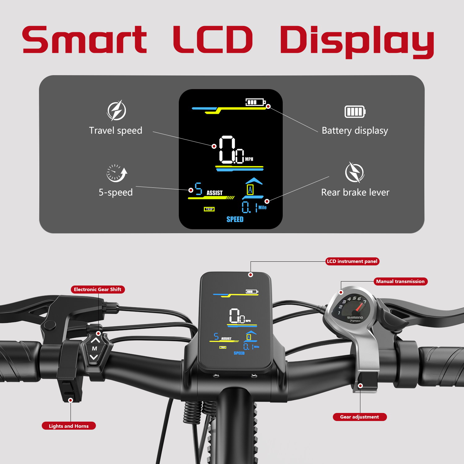 7-Speed E-Bike for Adults, 26" Electric Bicycle 1000W Peak Motor, 40 Miles 25MPH Commuting & Off-Road Electric Mountain Bike, IPX7 Waterproof, 5 Assist Levels, Dual Disc Brakes