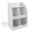thumbnail image 4 of Badger Basket Children’s Wooden Four-Bin 34 gal Toy Storage Cubby with Bookshelf, White, 4 of 10