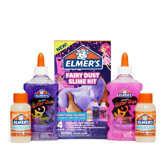 Elmer’s Fairy Dust Slime Kit, Creates Glitter Slime, Includes Liquid Glue and Slime Activator, 4 Count