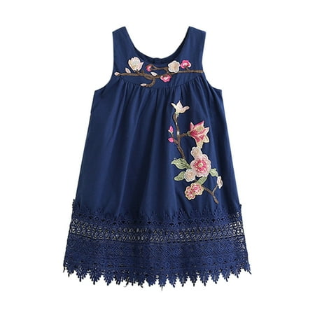 

TAIAOJING Girls Dress Toddler Baby Kids Sleeveless Summer Print Dresses Casual Clothes A-Line Dresses