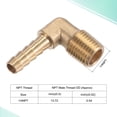 thumbnail image 4 of Uxcell 1/4" x 1/4NPT Male Thread Brass Elbow Hose Barb Fitting + Hose Clamp 1 Set, 4 of 5