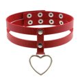 thumbnail image 1 of Coukers Punk 2 couches: bague de coeur Collier Goth Collier Collier Faux Cuir de Cuir, 1 of 6
