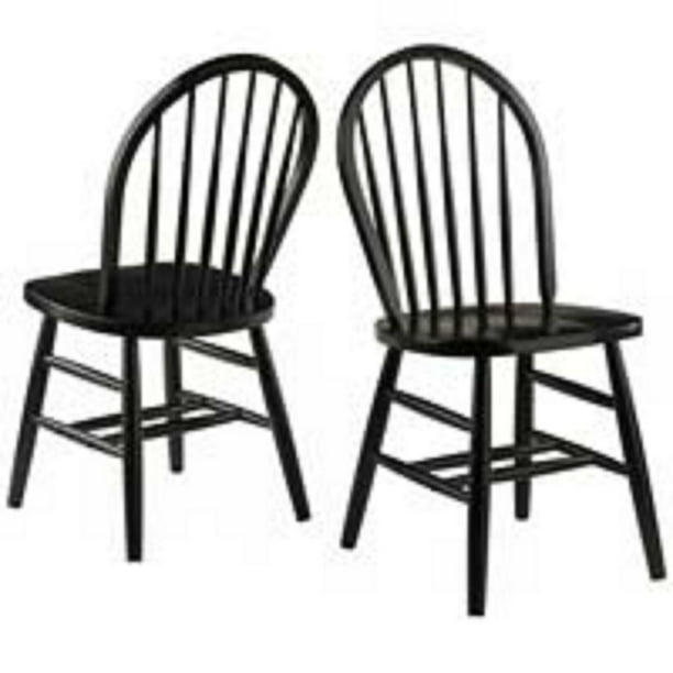 Set Of 2 Black Windsor Dining Room Chairs 36 75 Com Set Of 2 Black Windsor Dining Room, Black Windsor Dining Chairs With Arms