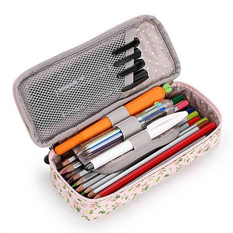 Cute Pencil Case - Capacity Floral Pencil Pouch Stationery Organizer  Multifunction Cosmetic Makeup Bag, Perfect Holder for Pencils and Pens 