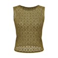 thumbnail image 4 of Endives Mesh Short Sleeve Tops for Women Lace Tops Slim Fit Crop Tops Shirt See Through Going Out Top Club Wear Night Wear T Shirts for Women S, 4 of 7