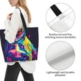 thumbnail image 3 of Fotbe Neon Pop Art Pitbull Bolsa Tote Estética de Lona con Estampado para Mujer - Bolsa Reutilizable de Hombro Casual para Vacaciones, Compras, Trabajo y Gimnasio, 3 of 8