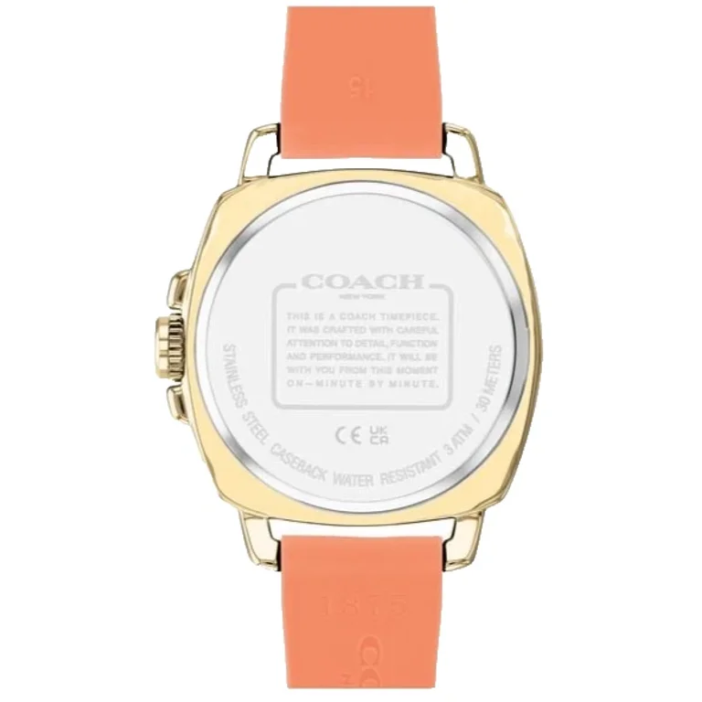Coach Boyfriend 14504343 Gold Logo Dial Silicone Strap 34MM  display picture 1